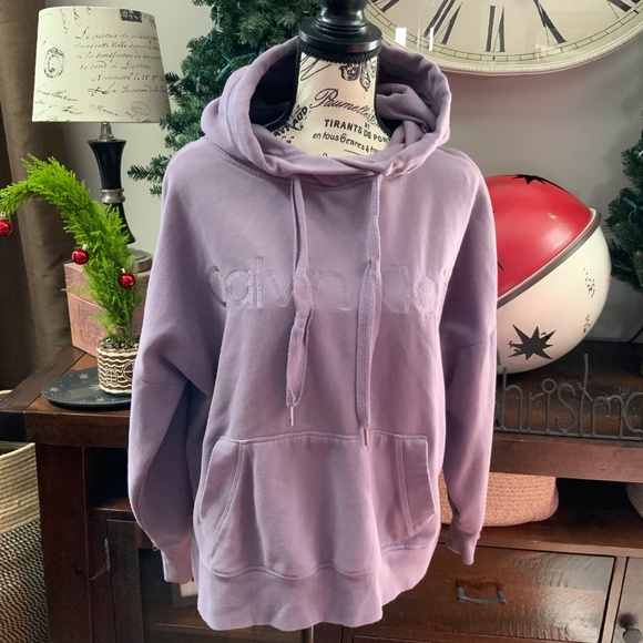 Calvin Klein Light Purple Sweatshirt Hoodie Sz L - Picture 2 of 8